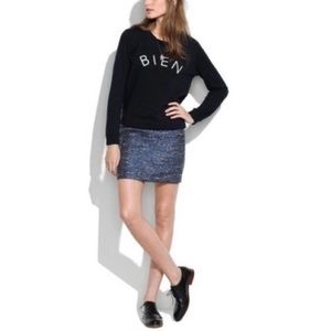 Madewell  Blue Shimmer Weave Mini Skirt